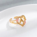 A-Z Letter Rings 18K Gold Plated Customized Heart Initial Ring