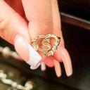 A-Z Letter Rings 18K Gold Plated Customized Heart Initial Ring