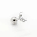 Moon Stud Earring: Elegant Silver Jewelry with Zircon Glam