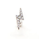 Moon Stud Earring: Elegant Silver Jewelry with Zircon Glam