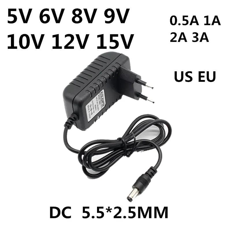 Universal Power Adapter Supply Charger for LED Light Strips - Multi-Output Voltage Options  ourlum.com 9V 0.5A US