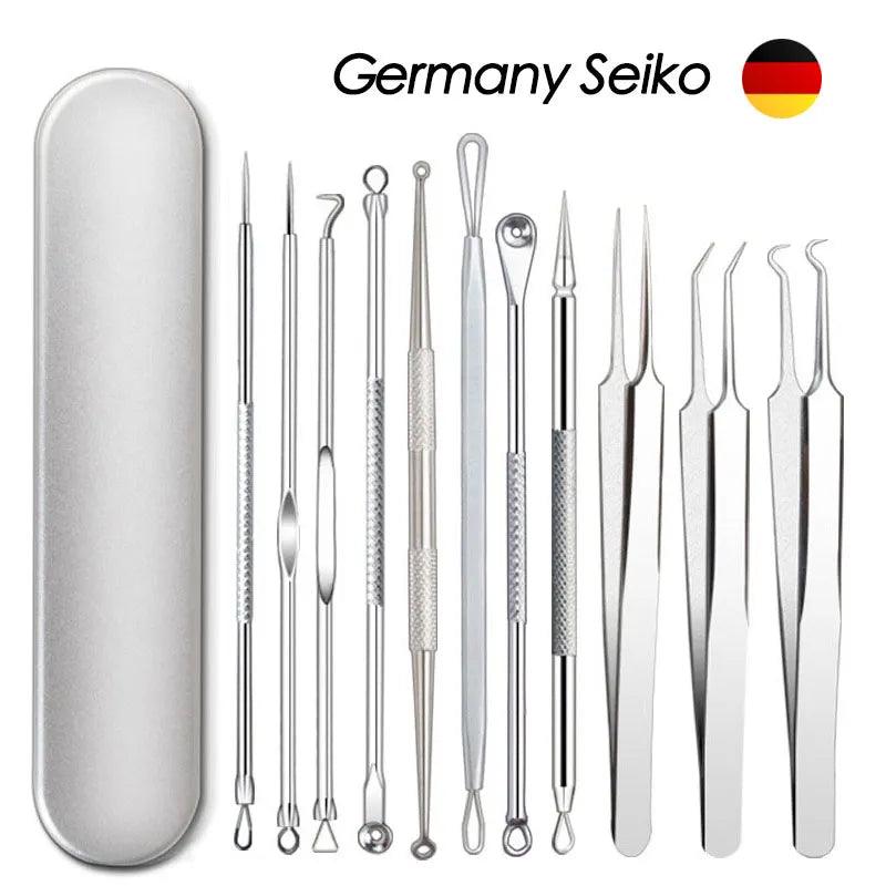 Professional Stainless Steel Blackhead Extractor Kit - Effective Solution for Clear Skin and Pore Cleansing  ourlum.com   