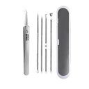 Professional Stainless Steel Blackhead Extractor Kit - Effective Solution for Clear Skin and Pore Cleansing  ourlum.com Slanted and 4PCS  