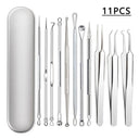 Professional Stainless Steel Blackhead Extractor Kit - Effective Solution for Clear Skin and Pore Cleansing  ourlum.com 11pcs  