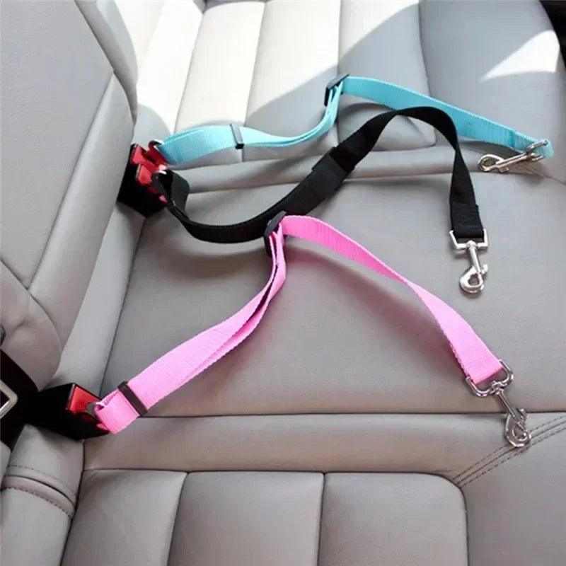 Pet Car Safety Belt with Adjustable Harness for Cats and Dogs - Stylish and Reliable Vehicle Restraint System  ourlum.com   