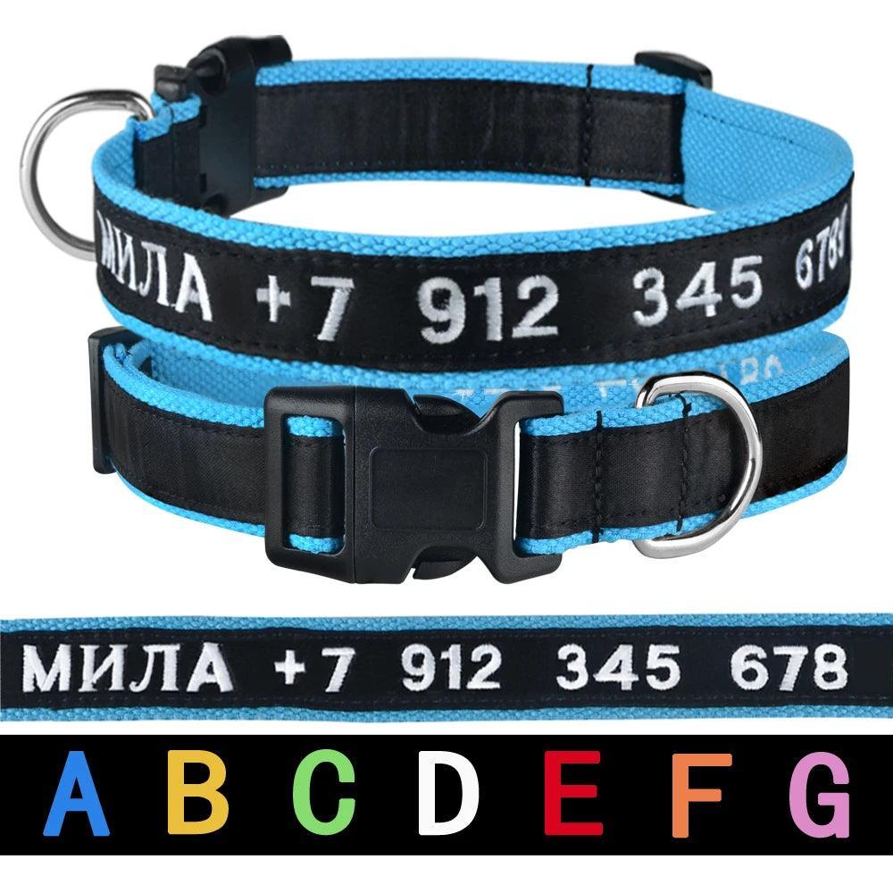 Personalized Embroidered Nylon Dog Collar for Medium to Large Breeds  ourlum.com   