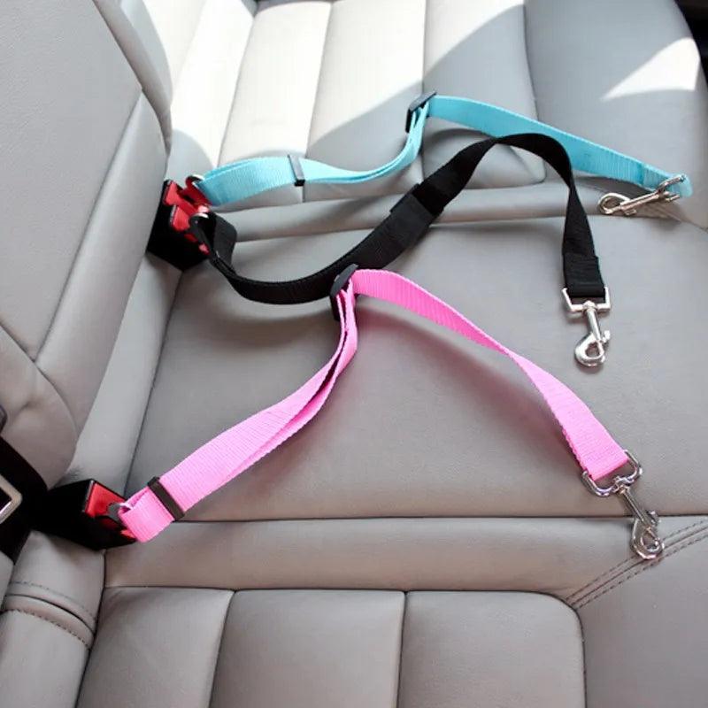Adjustable Nylon Pet Car Safety Belt for Dogs and Cats - Travel Harness Leash Clip for Small to Medium Pets  ourlum.com   