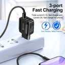 Rapid Charging EU Plug LED Light 2 USB Adapter Mobile Phone Wall PD Charger Device Quick Charge QC 3.0 Fast Charger  ourlum.com   