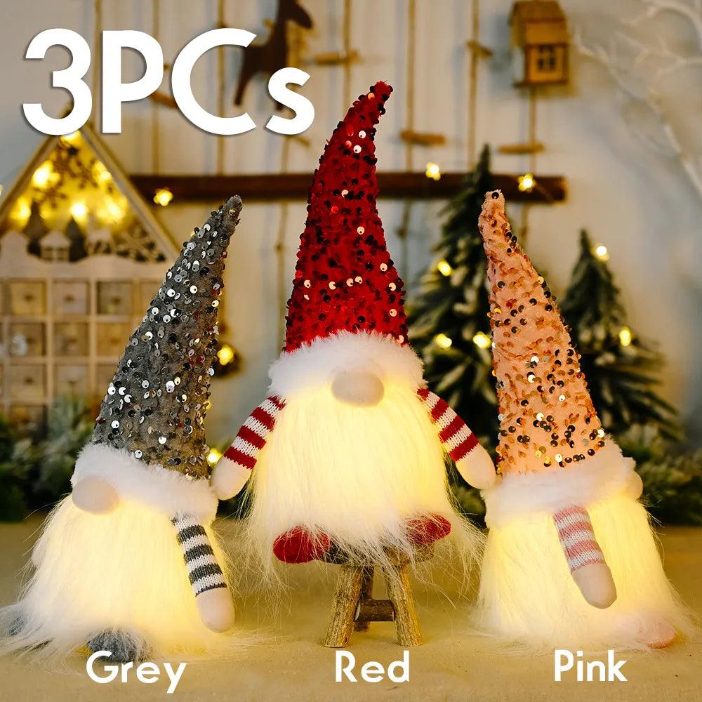 Whimsical 30cm LED Christmas Gnome Doll Elf for Festive Home Decor and Gifts  ourlum.com   