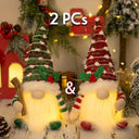 Whimsical 30cm LED Christmas Gnome Doll Elf for Festive Home Decor and Gifts  ourlum.com 2pc Red Green  