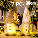 Whimsical 30cm LED Christmas Gnome Doll Elf for Festive Home Decor and Gifts  ourlum.com 2pcs AB  