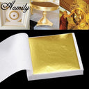 Luxurious Pure Shiny Gold Leaf Sheets - 100 Pieces of K Gold Leaf for Decorative Crafts  ourlum.com   