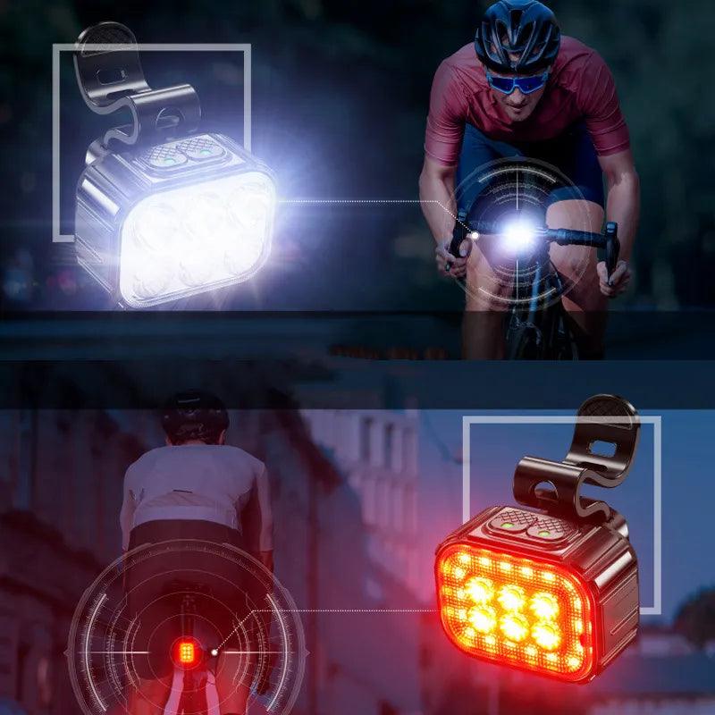 USB Rechargeable LED Bicycle Light Set for Front and Rear Visibility - Waterproof Aluminum Alloy Bike Lamp  ourlum.com   