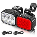 USB Rechargeable LED Bicycle Light Set for Front and Rear Visibility - Waterproof Aluminum Alloy Bike Lamp  ourlum.com Set  