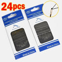 Easy Thread Blind Sewing Needles Set - Stainless Steel Needles for Elderly, DIY Jewelry, Beading, and More  ourlum.com 24Pcs Bag  