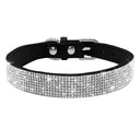 Luxury Flower Design Rhinestone Pet Collar for Glamorous Dogs and Cats  ourlum.com 012 Black XS 