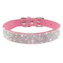 Luxury Flower Design Rhinestone Pet Collar for Glamorous Dogs and Cats  ourlum.com 012 Pink XS 