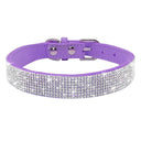 Luxury Flower Design Rhinestone Pet Collar for Glamorous Dogs and Cats  ourlum.com 012 Purple XS 