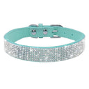 Luxury Flower Design Rhinestone Pet Collar for Glamorous Dogs and Cats  ourlum.com 012 Blue XS 