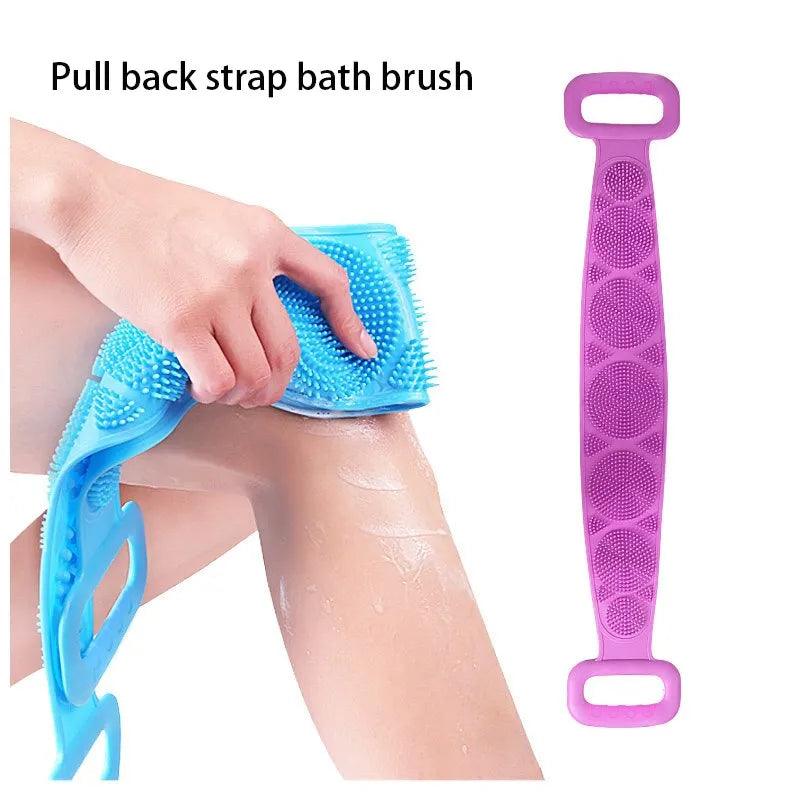 Silicone Body Scrubber Brush with Extended Reach and Dual Function Design  ourlum.com   