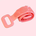 Silicone Body Scrubber Brush with Extended Reach and Dual Function Design  ourlum.com pink  