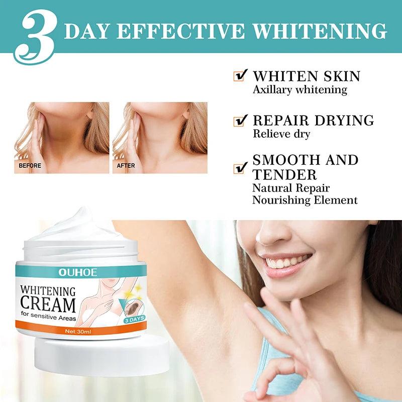 Brightening Cream for Women - Skin Whitening Solution for Underarms, Legs, Knees, Elbows, and Private Areas  ourlum.com   