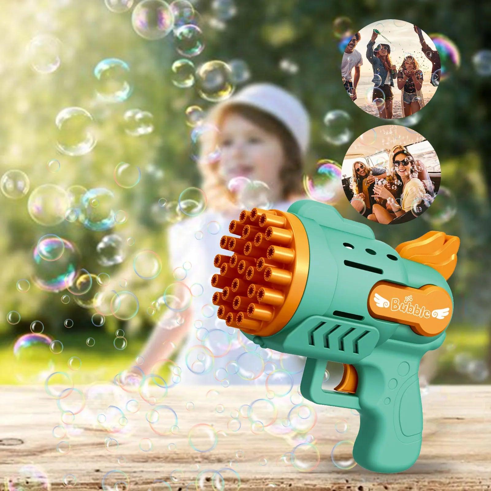 Bubble Blaster Kids Bubble Machine Toy with LED Lights - Fun Outdoor Indoor Toy for Children's Birthdays, Weddings, and Parties  ourlum.com   