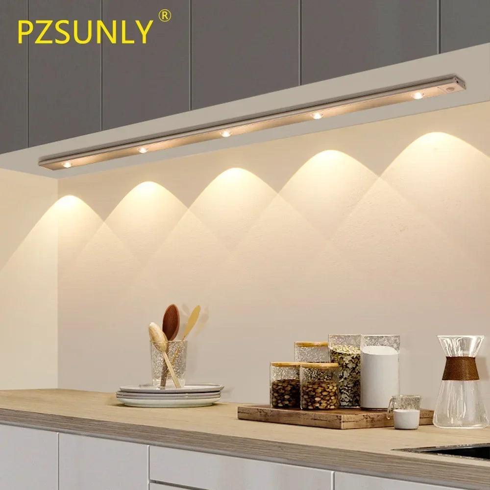 Motion Sensor LED Cabinet Light with USB Rechargeability - Versatile Illumination Solution for Kitchen and Wardrobe - Adjustable Lighting Options - Long Battery Life - Easy Installation - Ideal for Various Spaces  ourlum.com   