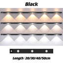 Motion Sensor LED Cabinet Light with USB Rechargeability - Versatile Illumination Solution for Kitchen and Wardrobe - Adjustable Lighting Options - Long Battery Life - Easy Installation - Ideal for Various Spaces  ourlum.com Black Stepless Dimming 3 colors in one Lamp | 20CM