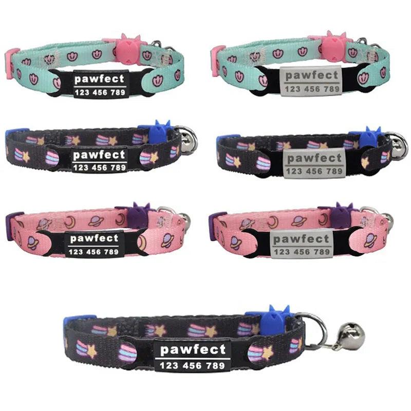 Pet Personalized ID Engraved Collar with Safety Breakaway - Adjustable for Puppies and Kittens  ourlum.com   
