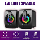 Desktop Computer USB-Powered Speaker Box with 3D Surround Sound and LED Light  ourlum.com   