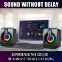 Desktop Computer USB-Powered Speaker Box with 3D Surround Sound and LED Light  ourlum.com   