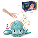 Interactive LED Musical Crawling Crab Toy for Kids - Obstacle Avoidance Toddler Toy  ourlum.com Octopus-Blue BOX  