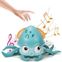 Interactive LED Musical Crawling Crab Toy for Kids - Obstacle Avoidance Toddler Toy  ourlum.com Octopus-Blue no Box  