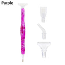 Crystal Dual-Ended 5D Diamond Painting Pen with Multi-Head Drill Set  ourlum.com purple-3  