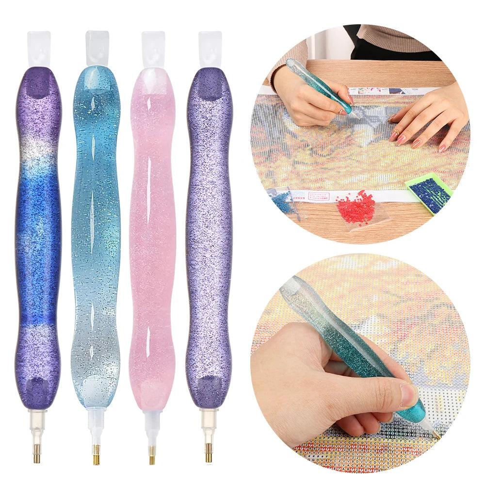 Crystal Dual-Ended 5D Diamond Painting Pen with Multi-Head Drill Set  ourlum.com   