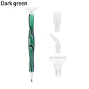 Crystal Dual-Ended 5D Diamond Painting Pen with Multi-Head Drill Set  ourlum.com dark green-3  