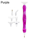 Crystal Dual-Ended 5D Diamond Painting Pen with Multi-Head Drill Set  ourlum.com purple-5  