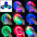 Luminous LED Fidget Spinner with Glow-in-the-Dark Kinetic Gyroscope  ourlum.com blue  