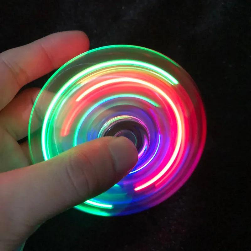 Luminous LED Fidget Spinner with Glow-in-the-Dark Kinetic Gyroscope  ourlum.com   