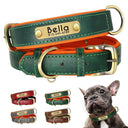 Personalized Leather Dog Collar with Free Engraving - Stylish Nameplate Pet Collar for Small, Medium, and Large Dogs  ourlum.com   