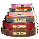 Personalized Leather Dog Collar with Free Engraving - Stylish Nameplate Pet Collar for Small, Medium, and Large Dogs  ourlum.com   