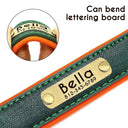 Personalized Leather Dog Collar with Free Engraving - Stylish Nameplate Pet Collar for Small, Medium, and Large Dogs  ourlum.com   