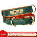 Personalized Leather Dog Collar with Free Engraving - Stylish Nameplate Pet Collar for Small, Medium, and Large Dogs  ourlum.com green XS 