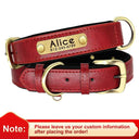 Personalized Leather Dog Collar with Free Engraving - Stylish Nameplate Pet Collar for Small, Medium, and Large Dogs  ourlum.com Red XS 