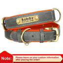 Personalized Leather Dog Collar with Free Engraving - Stylish Nameplate Pet Collar for Small, Medium, and Large Dogs  ourlum.com GRAY XS 