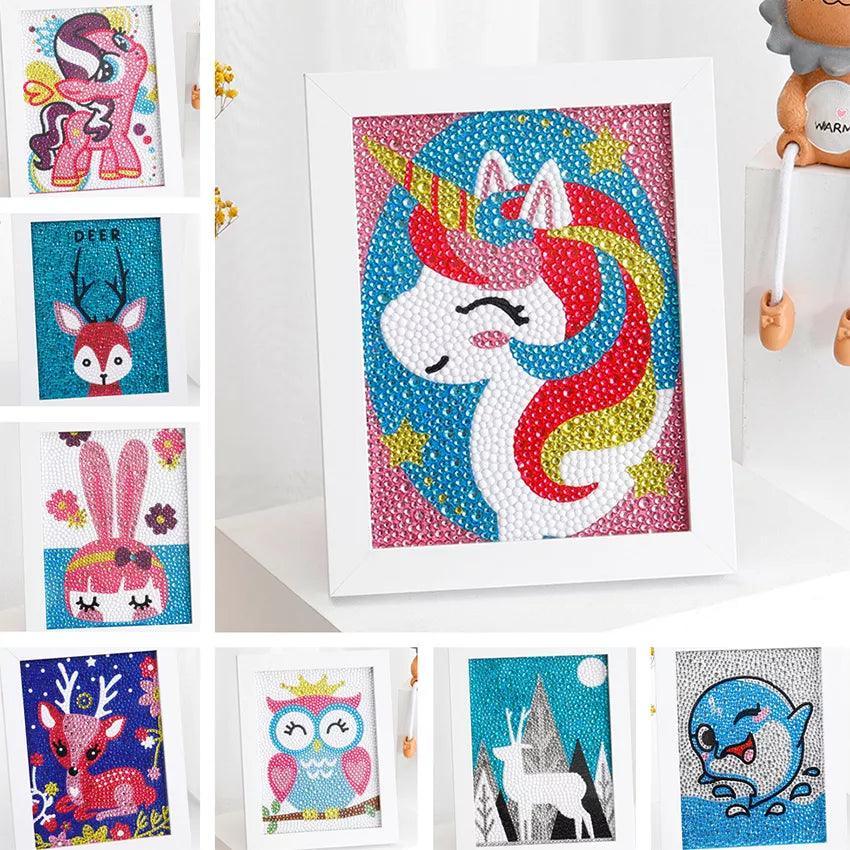 Whimsical Animal Diamond Painting Kit for Kids - DIY Crystal Rhinestone Craft Kit  ourlum.com   