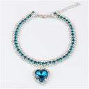 Luxury Love Gemstone Pet Collar Kit - Fashionable DIY Cat Dog Necklace with Rivet Decoration  ourlum.com 1 10-20CM 