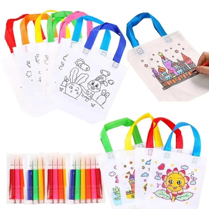 Creative Kids DIY Graffiti Bag Set with Coloring Markers - Craft Kit for Artistic Children  ourlum.com   