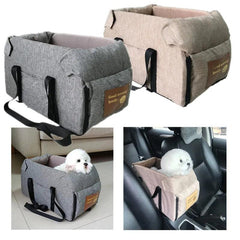 Cozy Portable Pet Travel Bed: Secure Small Dog & Cat Car Seat